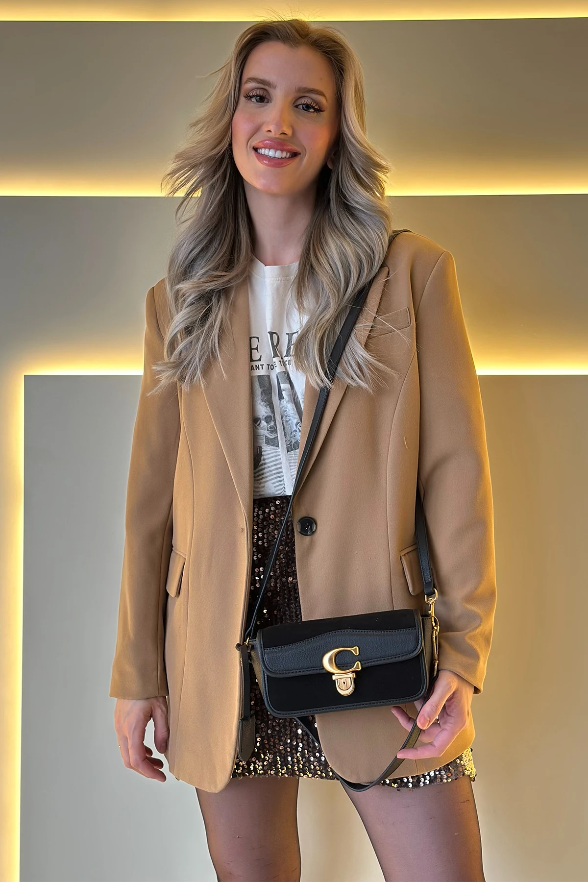 CCH - Mini Süet Siyah Çanta