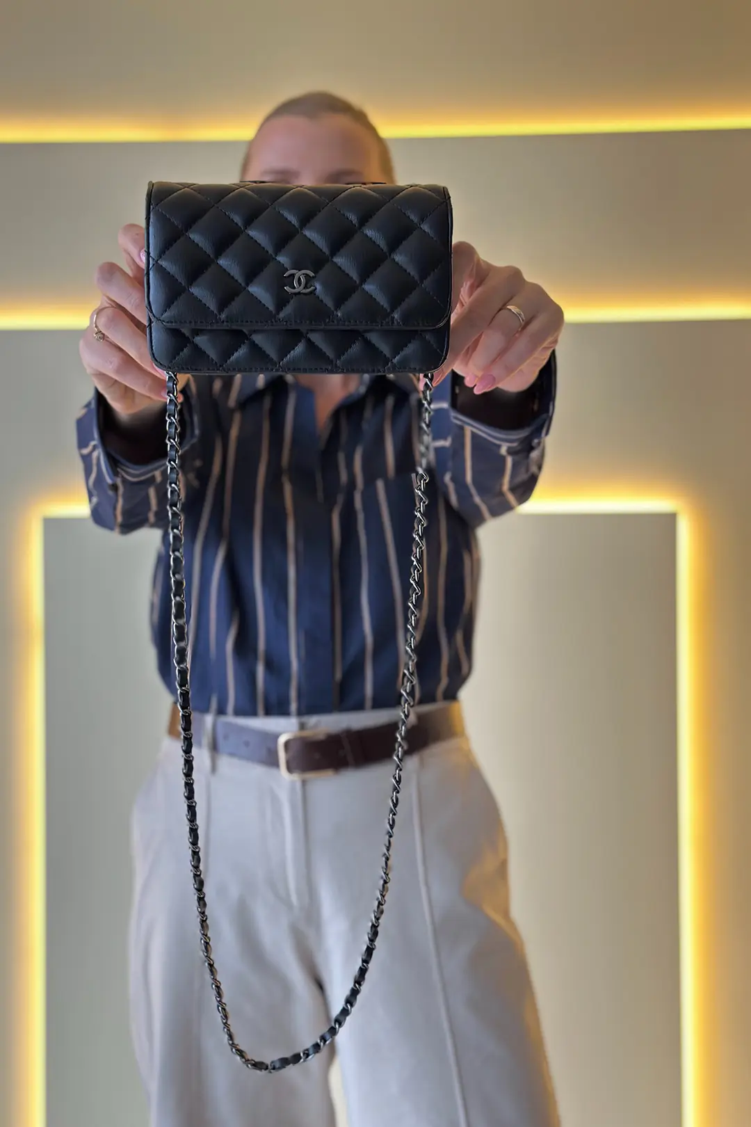 CHNL - Wallet On Chain Siyah Gümüş Çanta