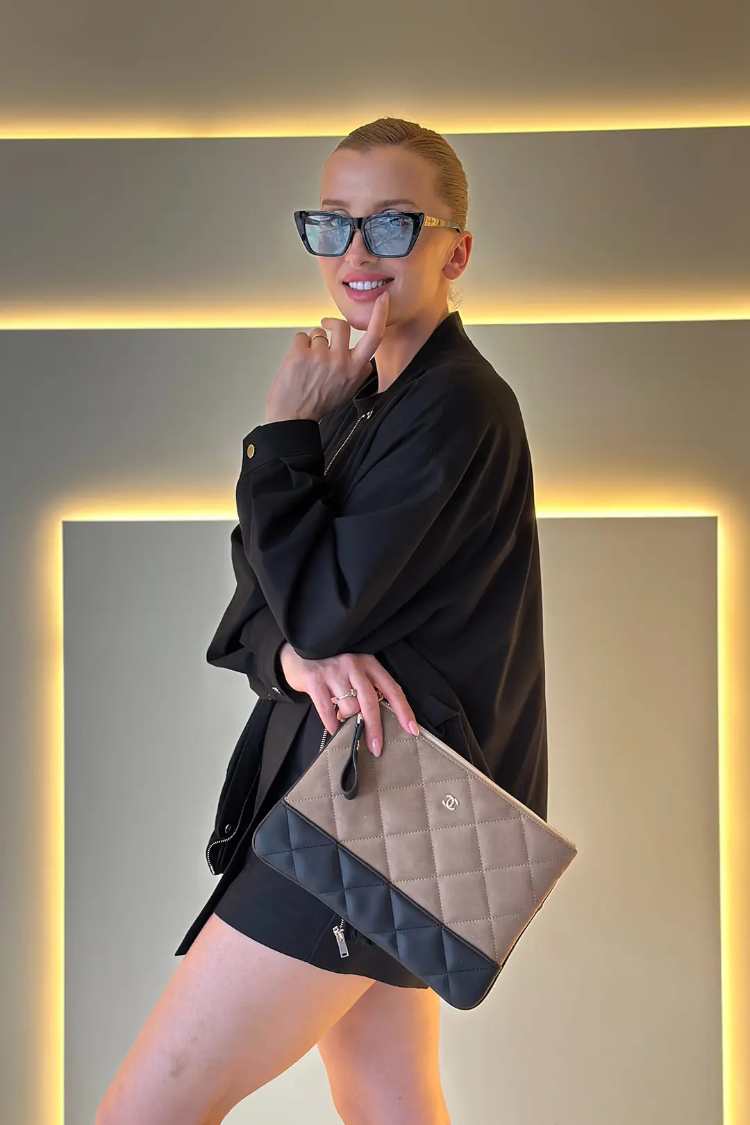 CHNL - Gabrielle Vizon Siyah Clutch Çanta