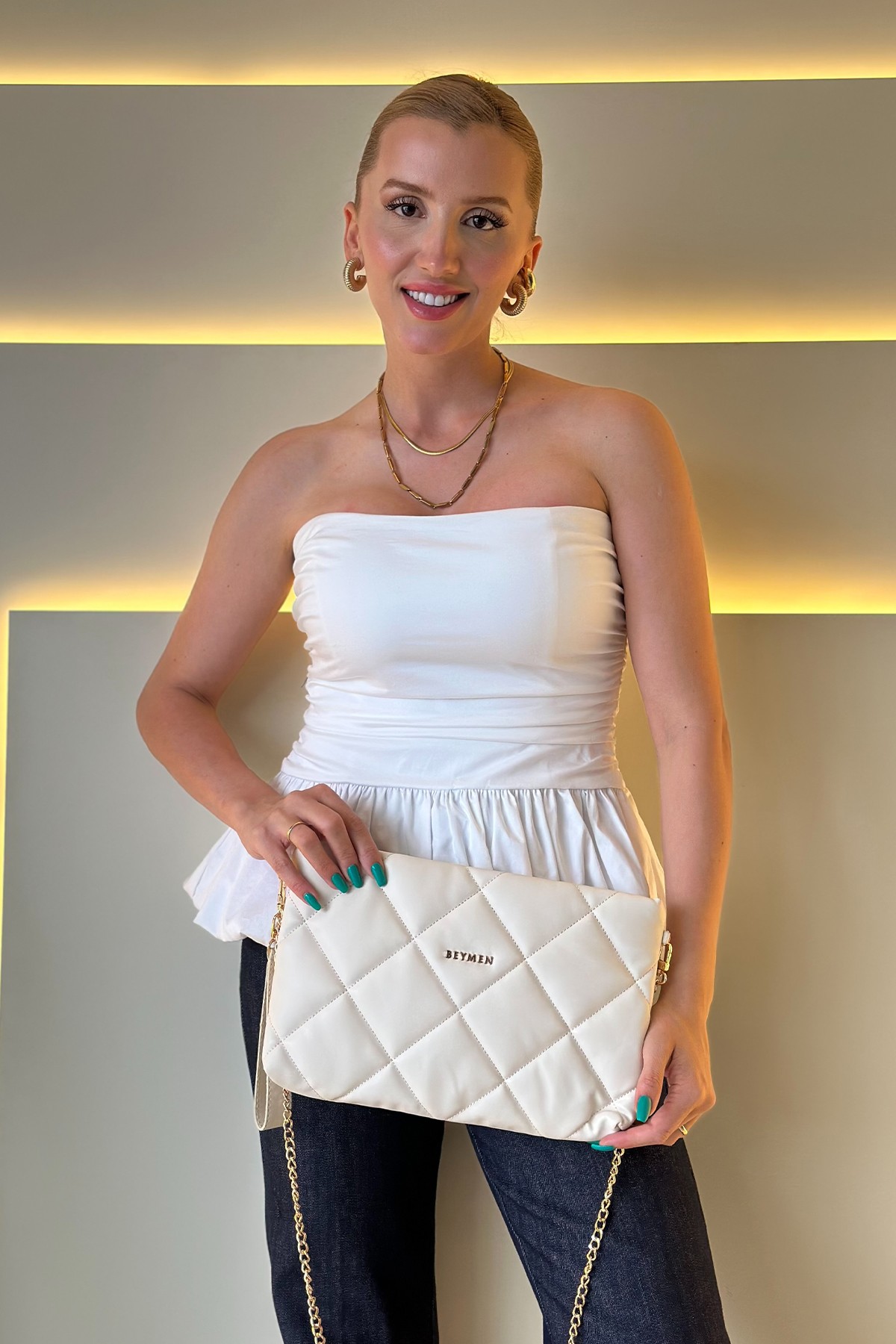 Bymn - New Clutch Kırık Beyaz