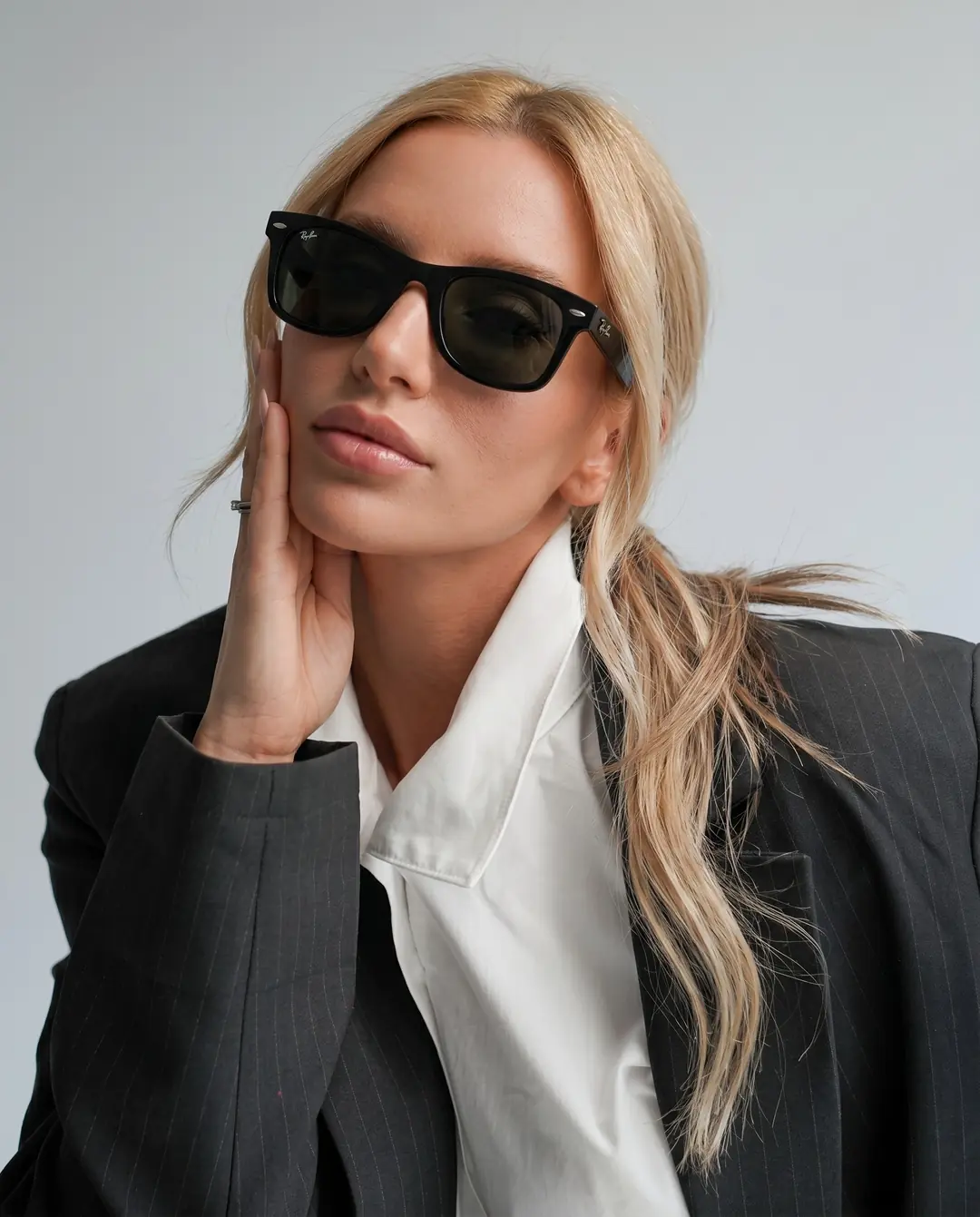 Rybn - Siyah Cam New Wayfarer Kemik Çerçeve Unisex Gözlük