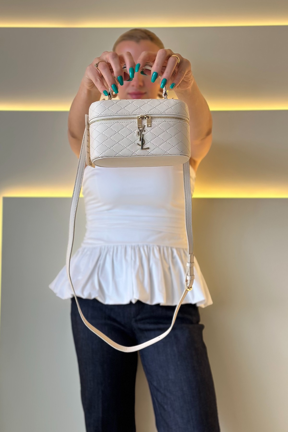 Yves Sl - Square Bag Kırık Beyaz