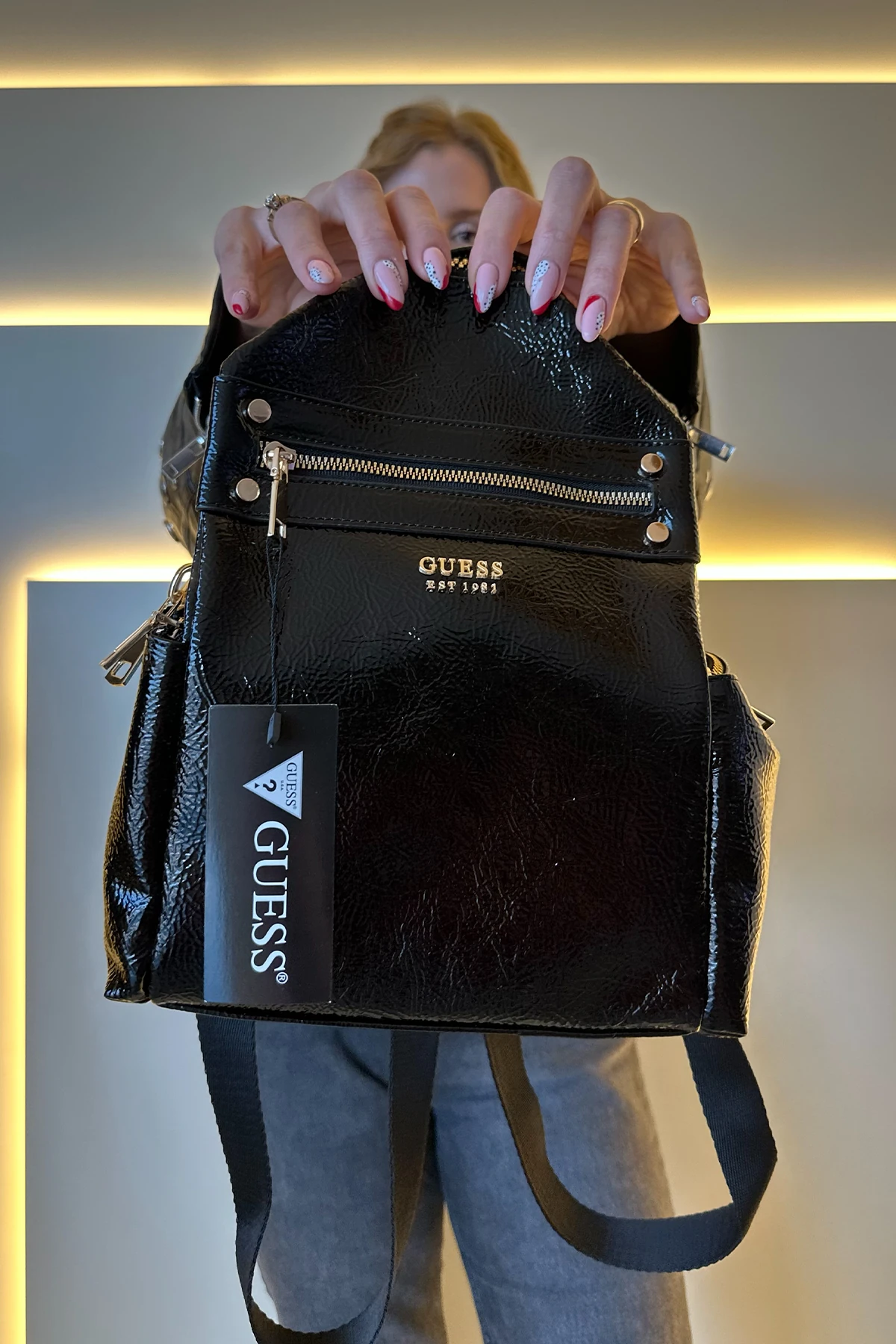 Gss - Sırt Çantası Siyah Rugan