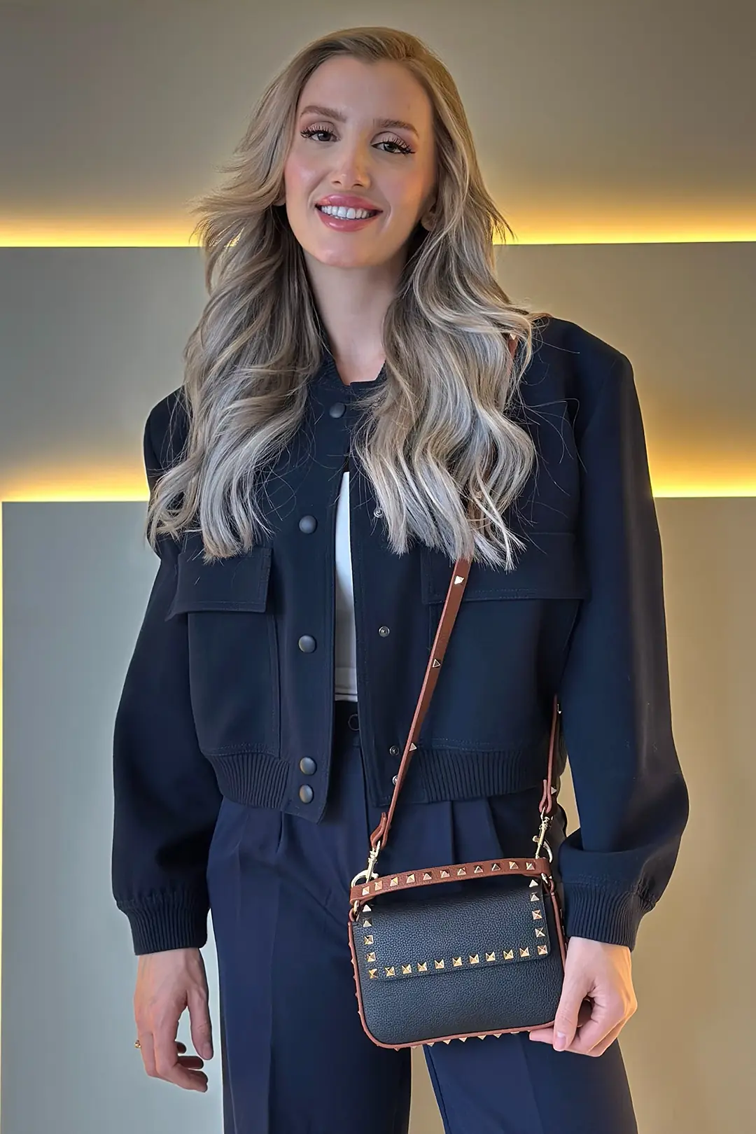 VLTN - Mini Siyah Taba Detay Çanta