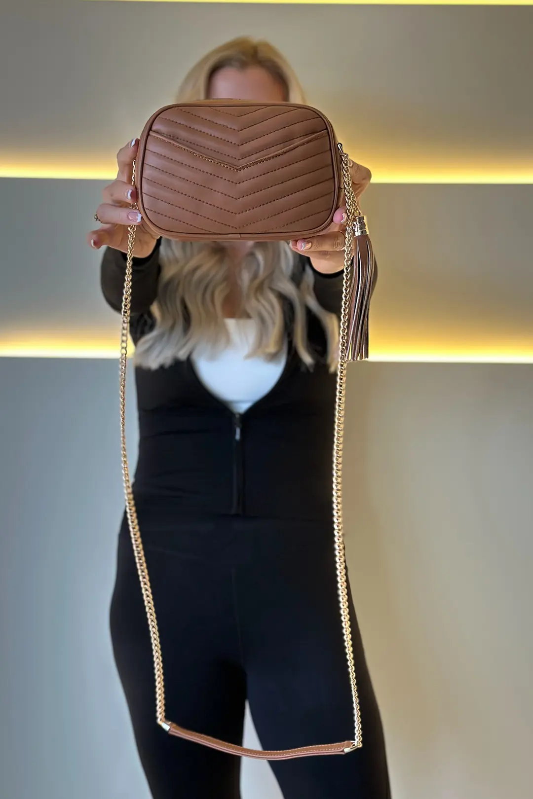 YSL - Mini Lou İn Taba Deri Çanta