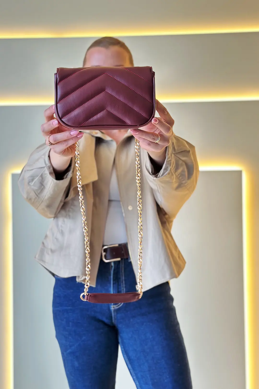 YSL - Mini Lou Bordo Çanta