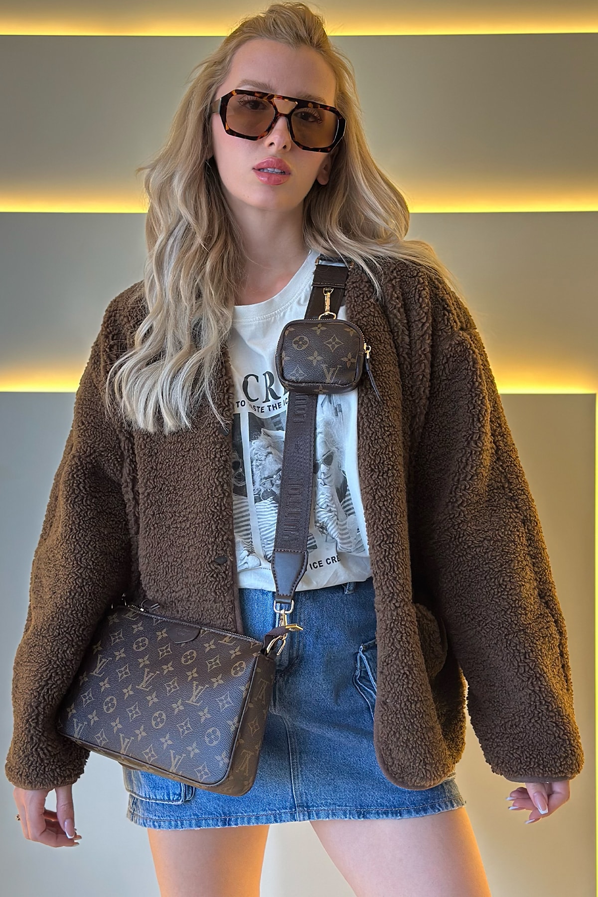 LV - Big Pochette Klasik Kahve Çanta