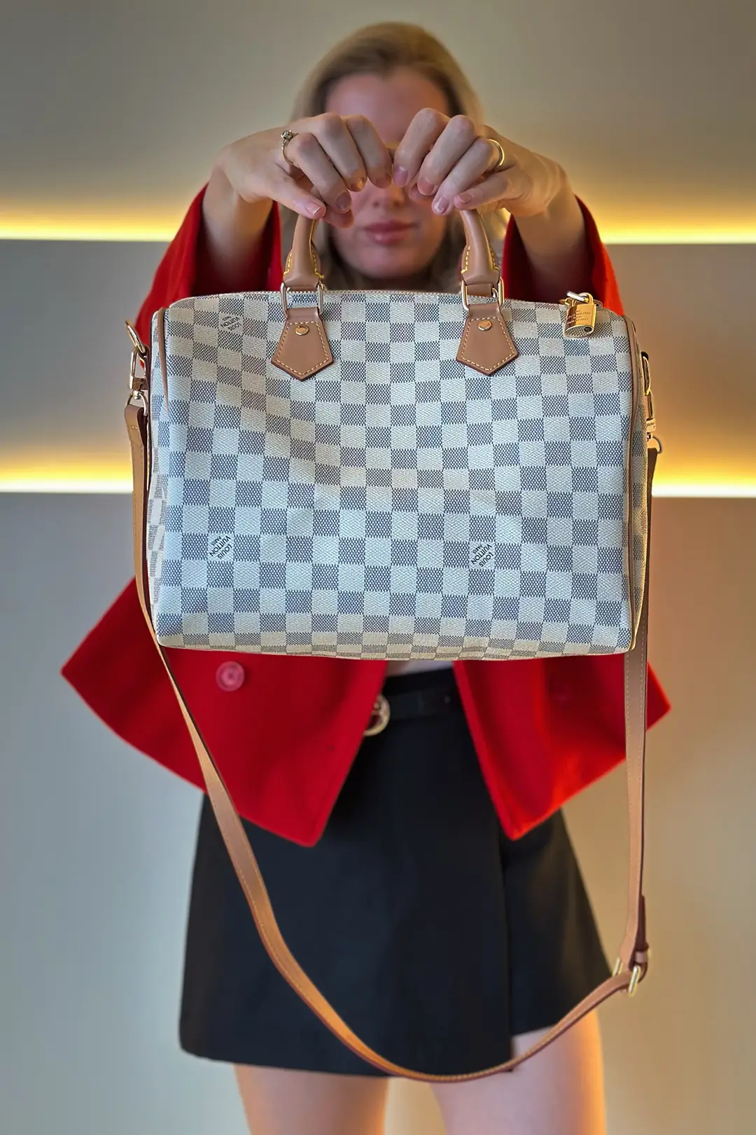 LV - Speedy Beyaz Detay Çanta