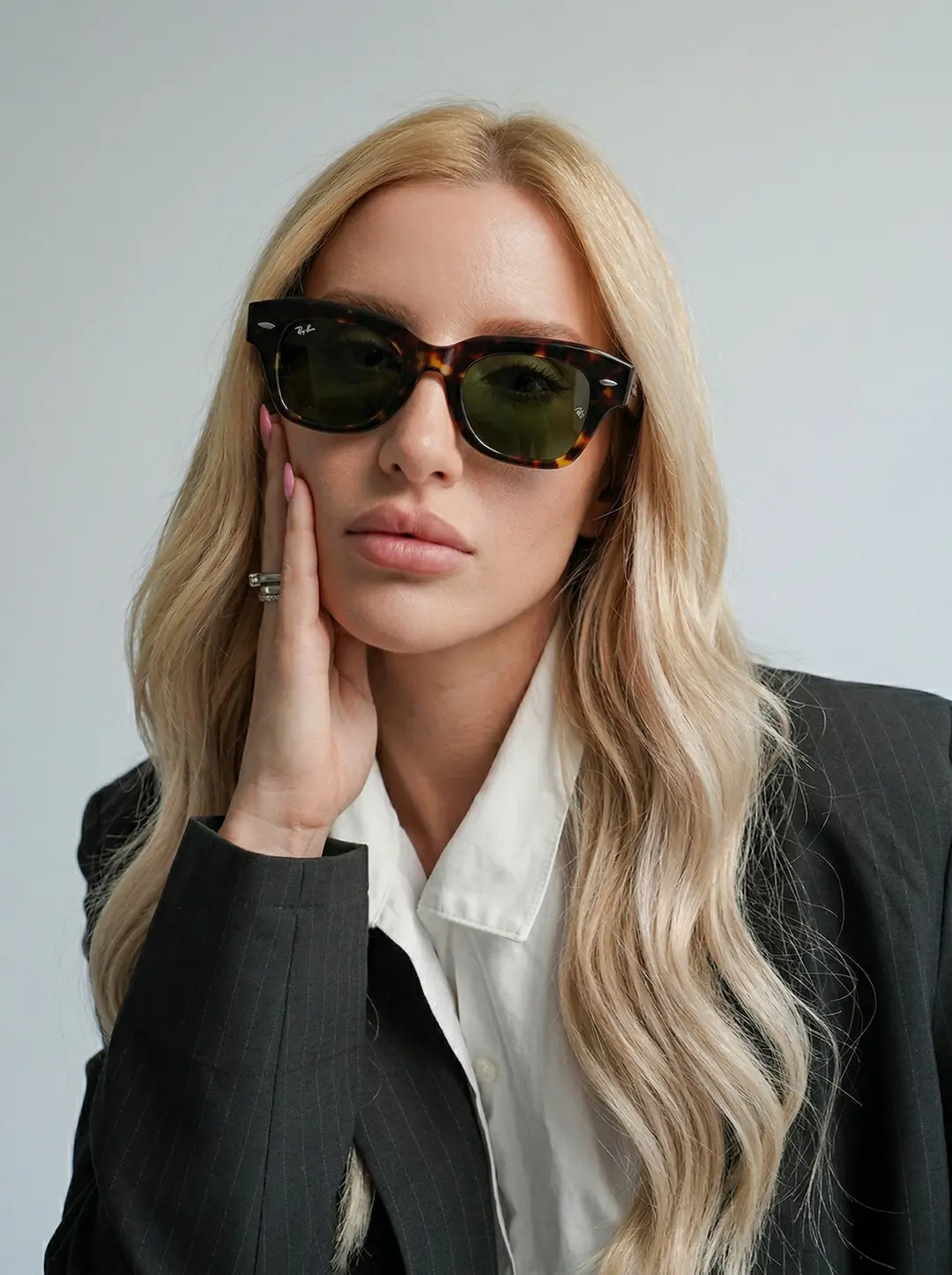 Rybn - Yeşil Cam Leopar Çerçeve Elmas Model İthal Unisex Gözlük
