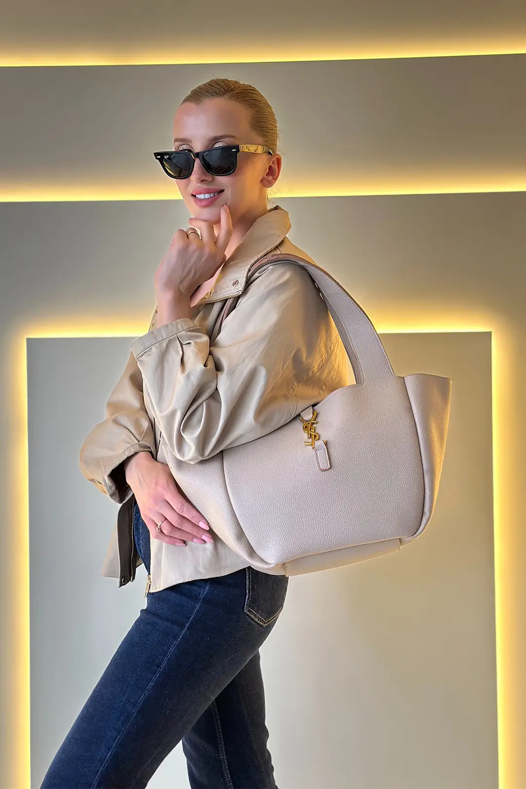 YSL - Le Bea Krem Çanta