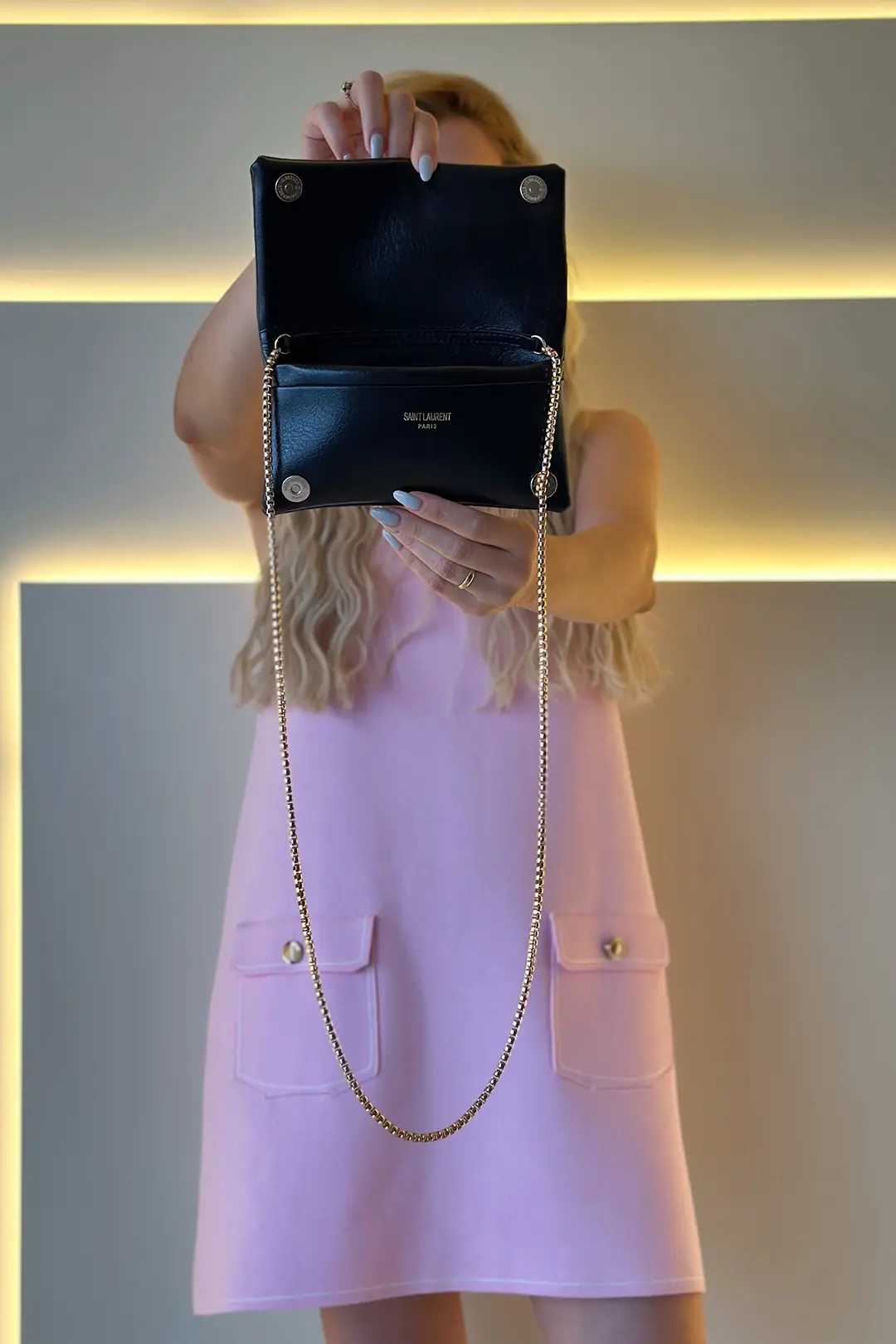 Ysl - Mini Zincirli Siyah