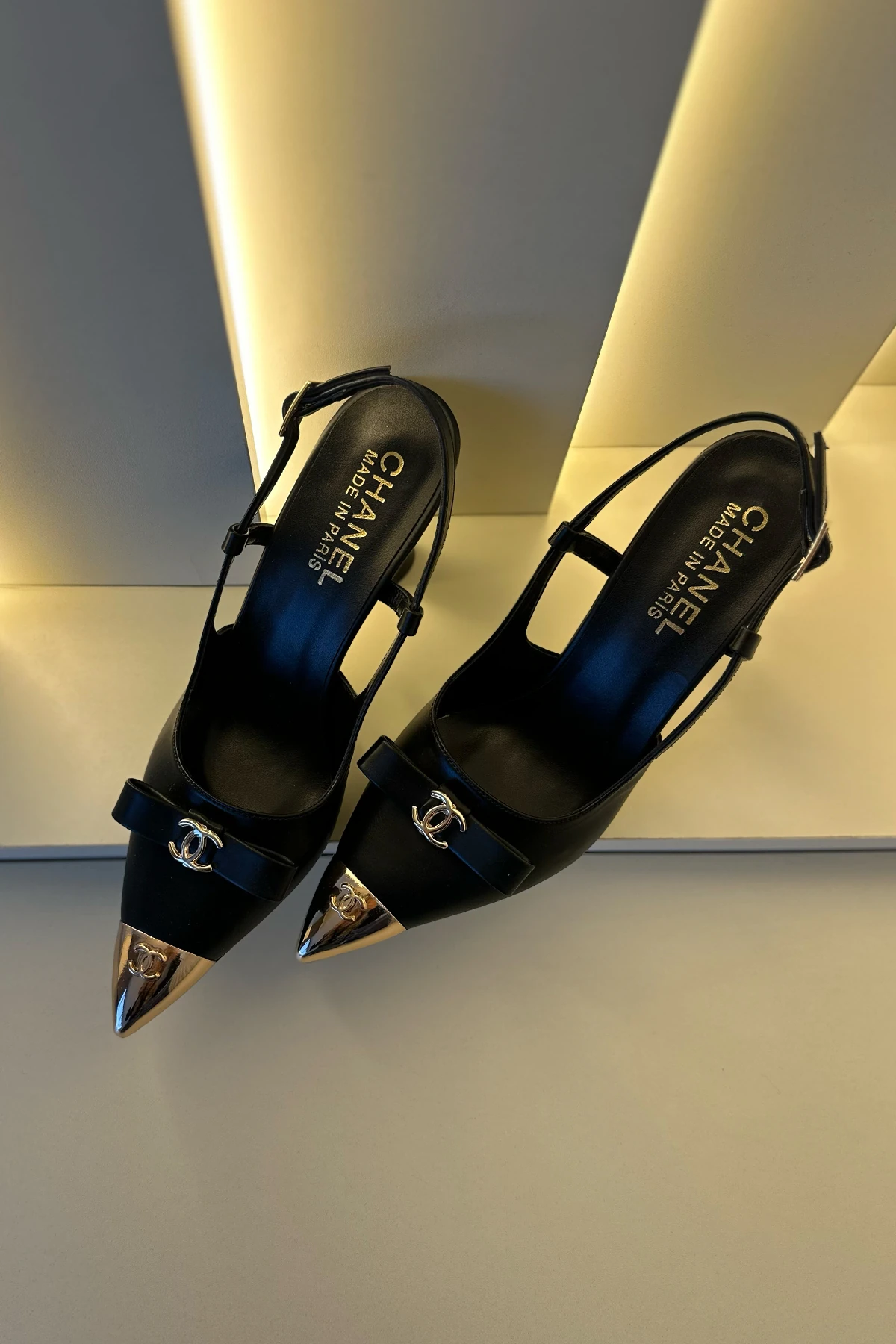 Chnl - Topuklu Ayakkabı Siyah Papyon Detay