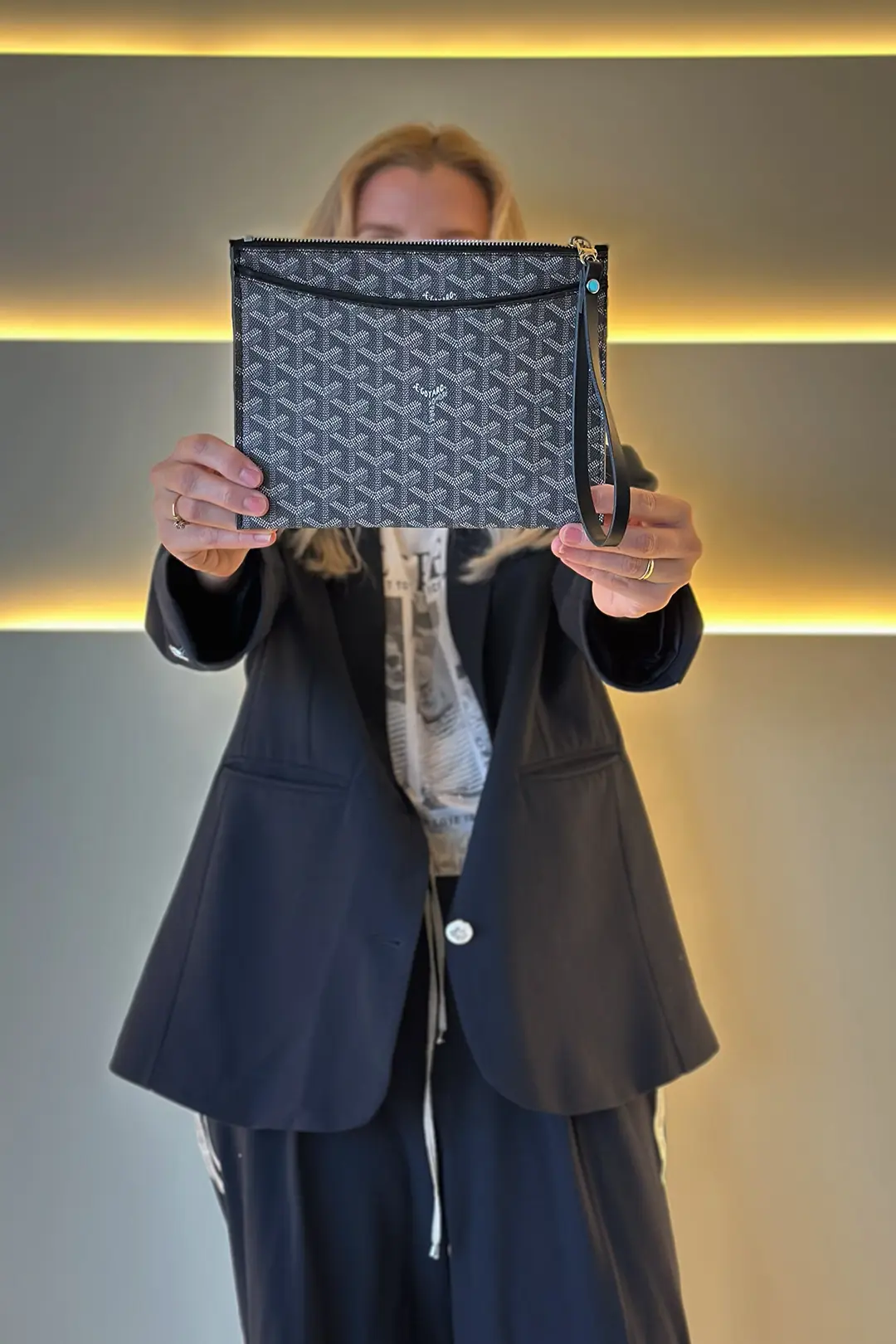GYRD - Cep Detaylı Gri Clutch Çanta