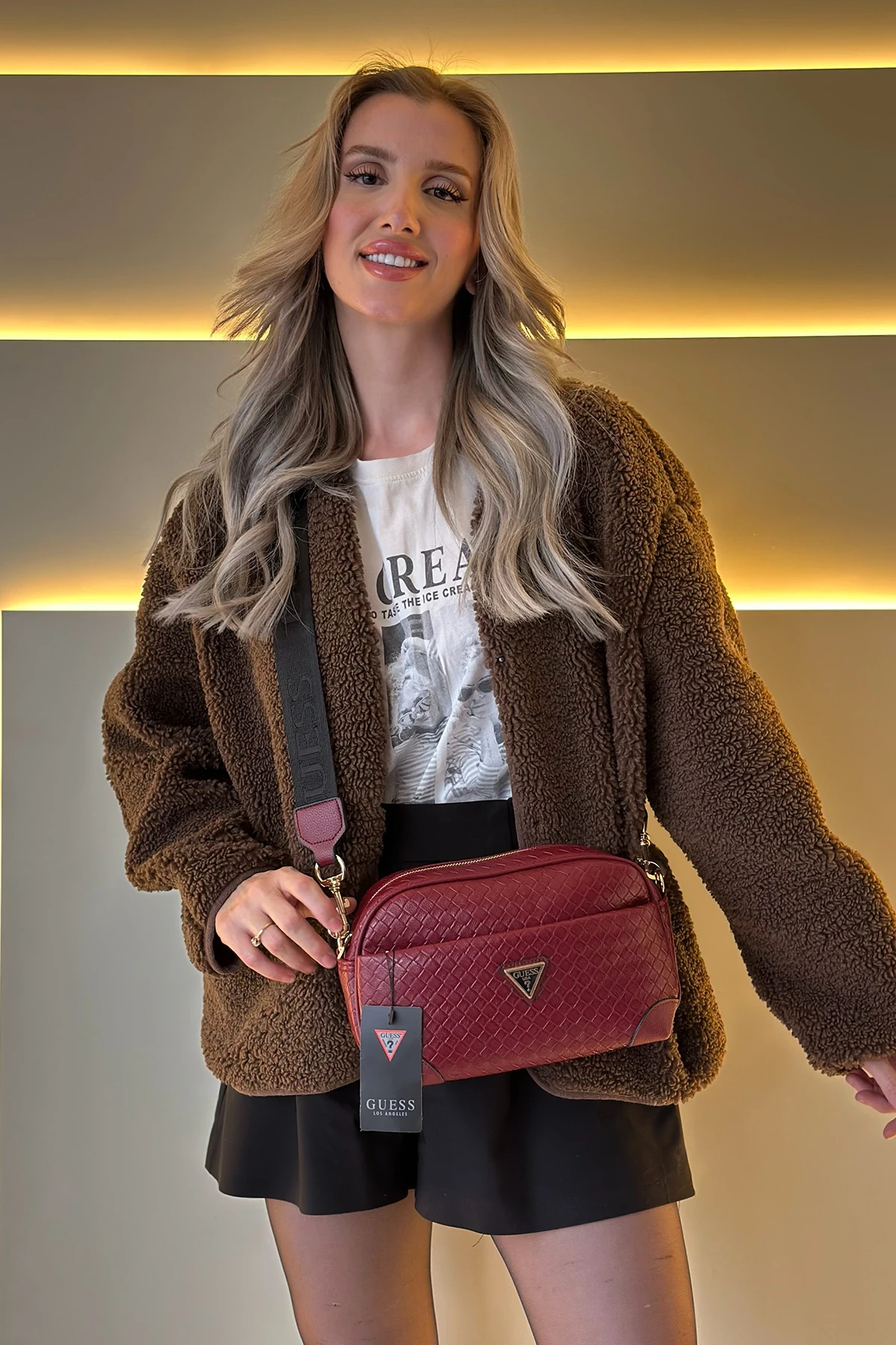 GSS - Newish Sıcak Baskı Bordo Çanta