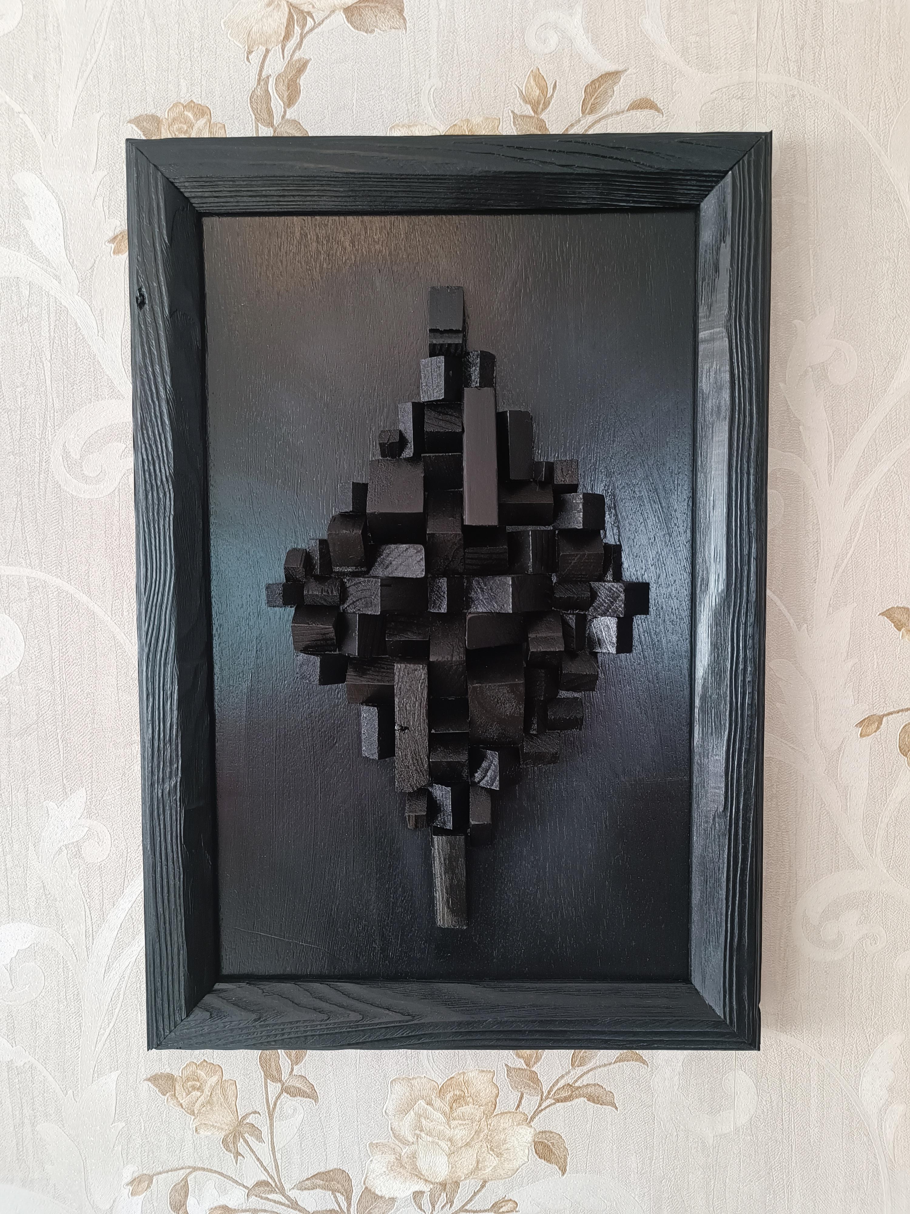 El Yapımı Doğal Ahşap Dekoratif Çerçeve 50-32 cm