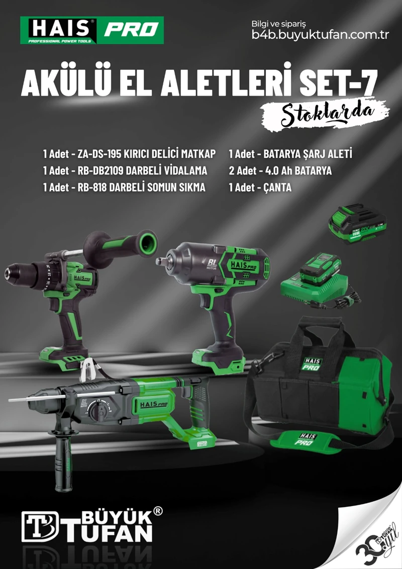 HAIS PRO AKÜLÜ EL ALETLERİ 3 LÜ SET-7