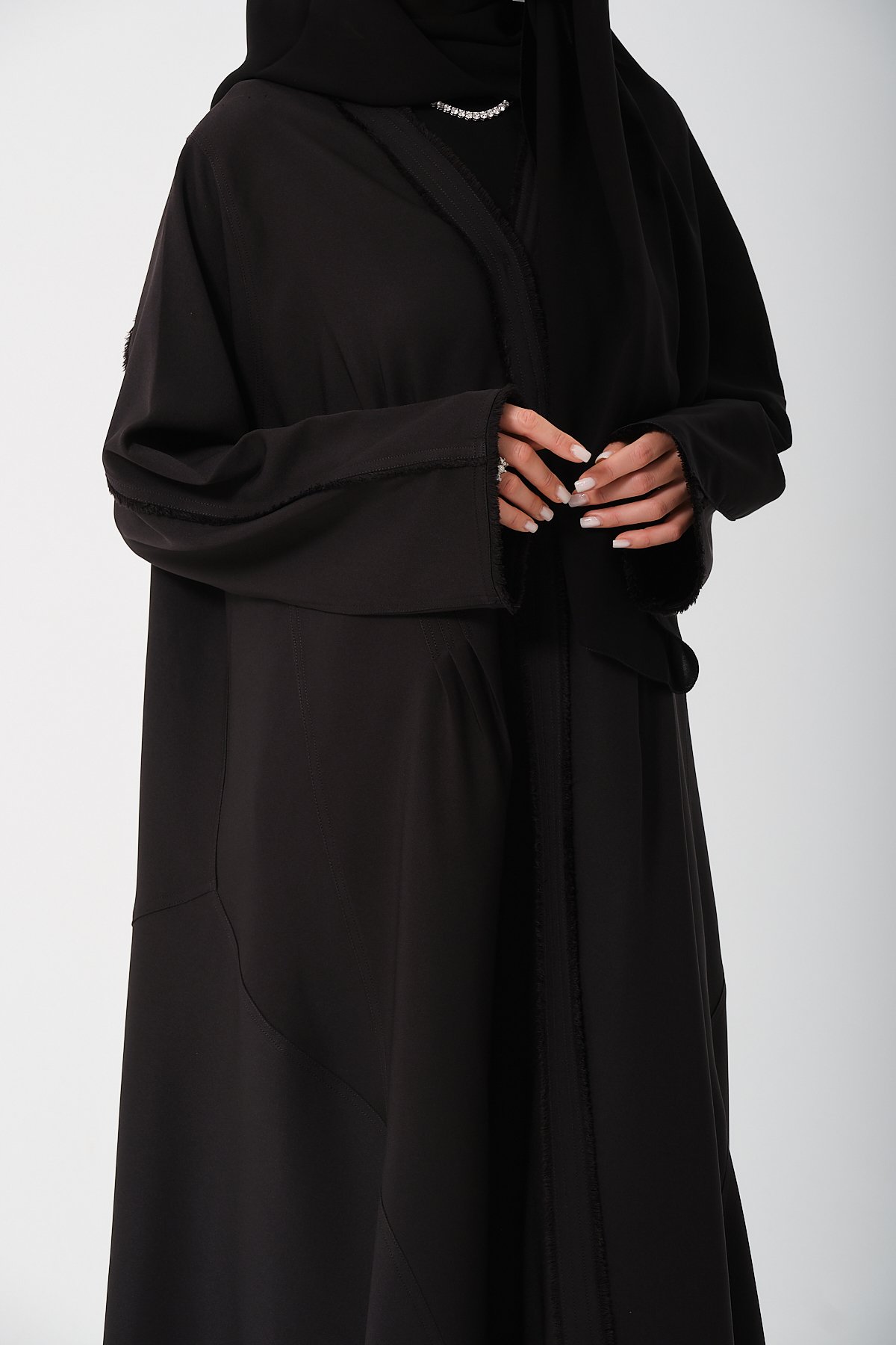 Fırfırlı Siyah Abaya