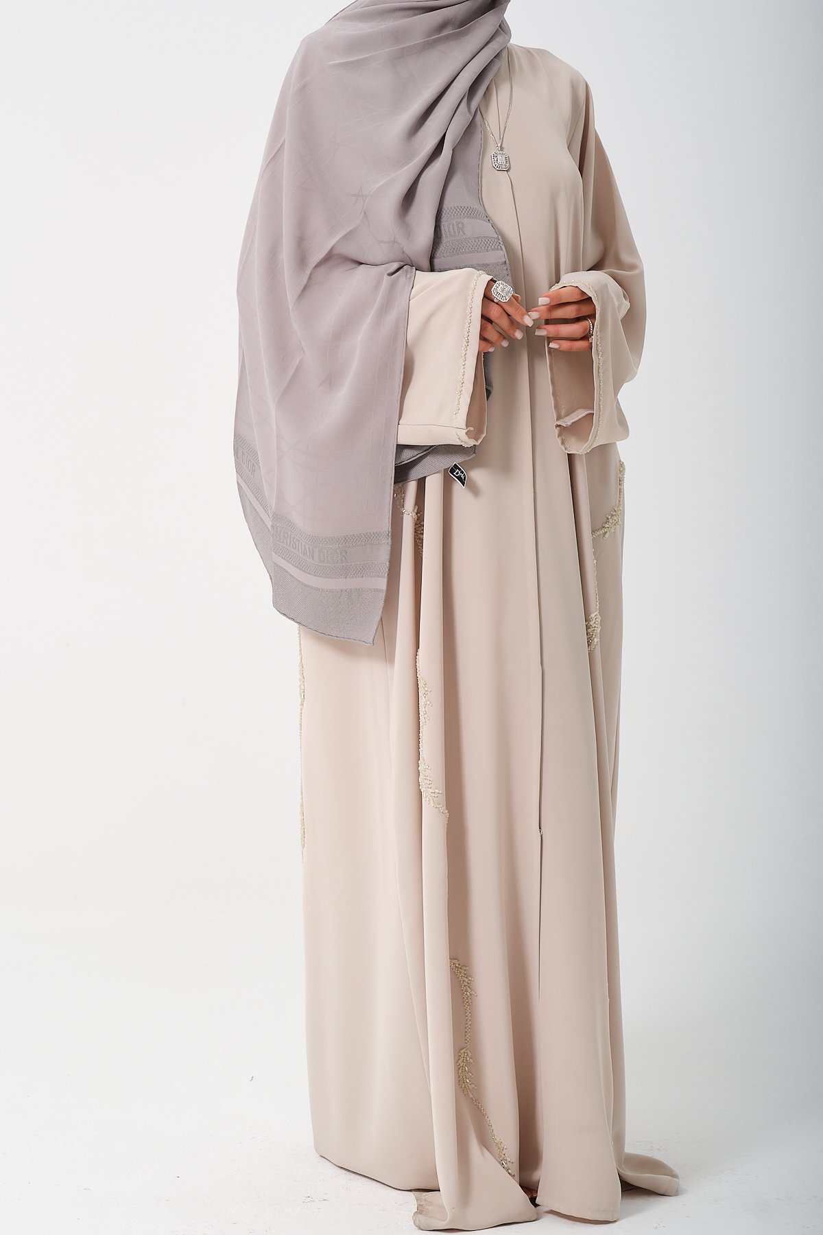 Mint Yeşili Taşlı Abaya main variant image