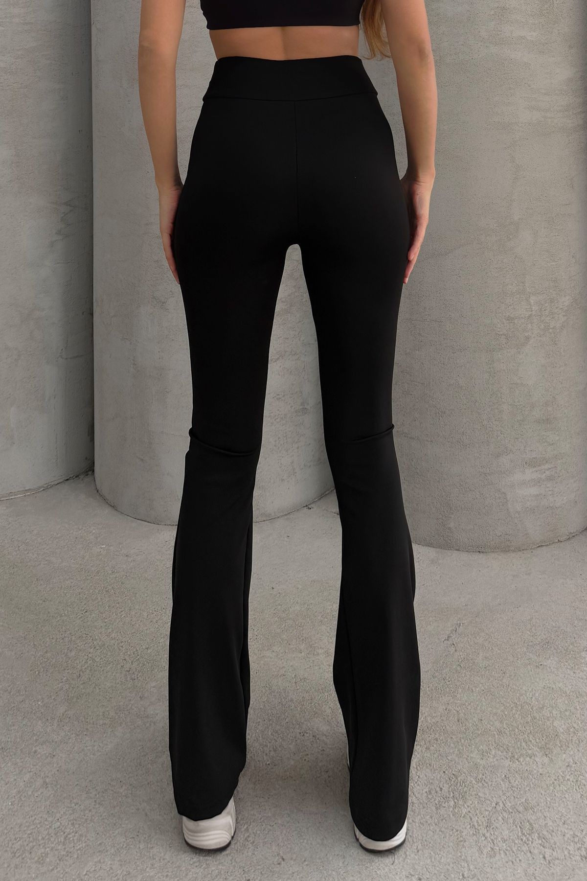 Yüksek Bel Flare Comfort Çift Cepli Toparlayıcı Ispanyol Paça Comfort Spor Pantolon