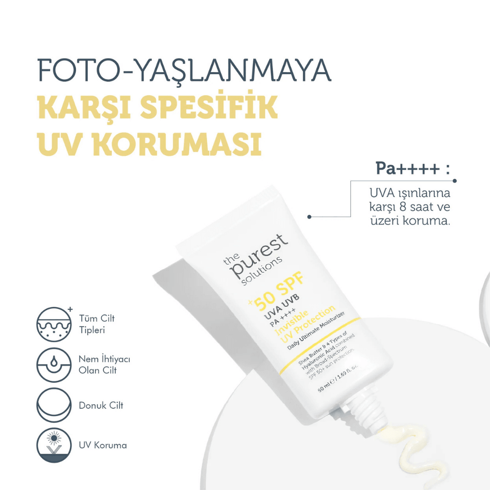 Yüksek Koruma Ve Nemlendirici Etkili Invisible Güneş Koruyucu Krem SPF 50 