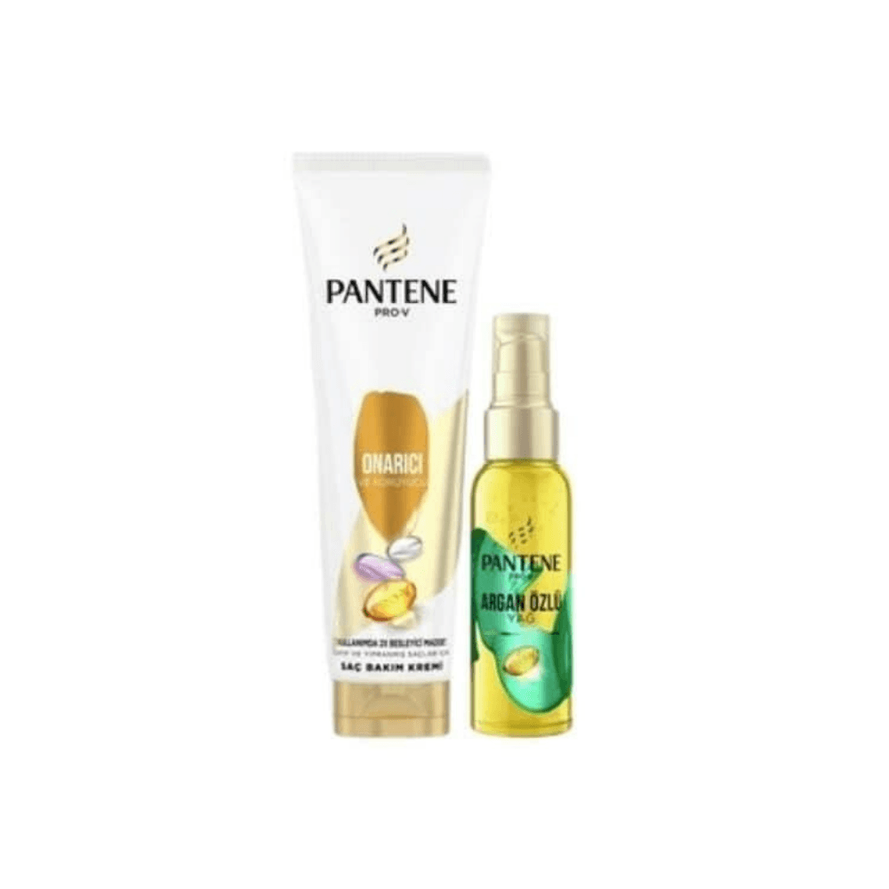 Pantene Saç Bakım Serumu Argan Yağlı Elixir 100 Ml + Pantene Onarıcı Saç Kremi 275 Ml Set 