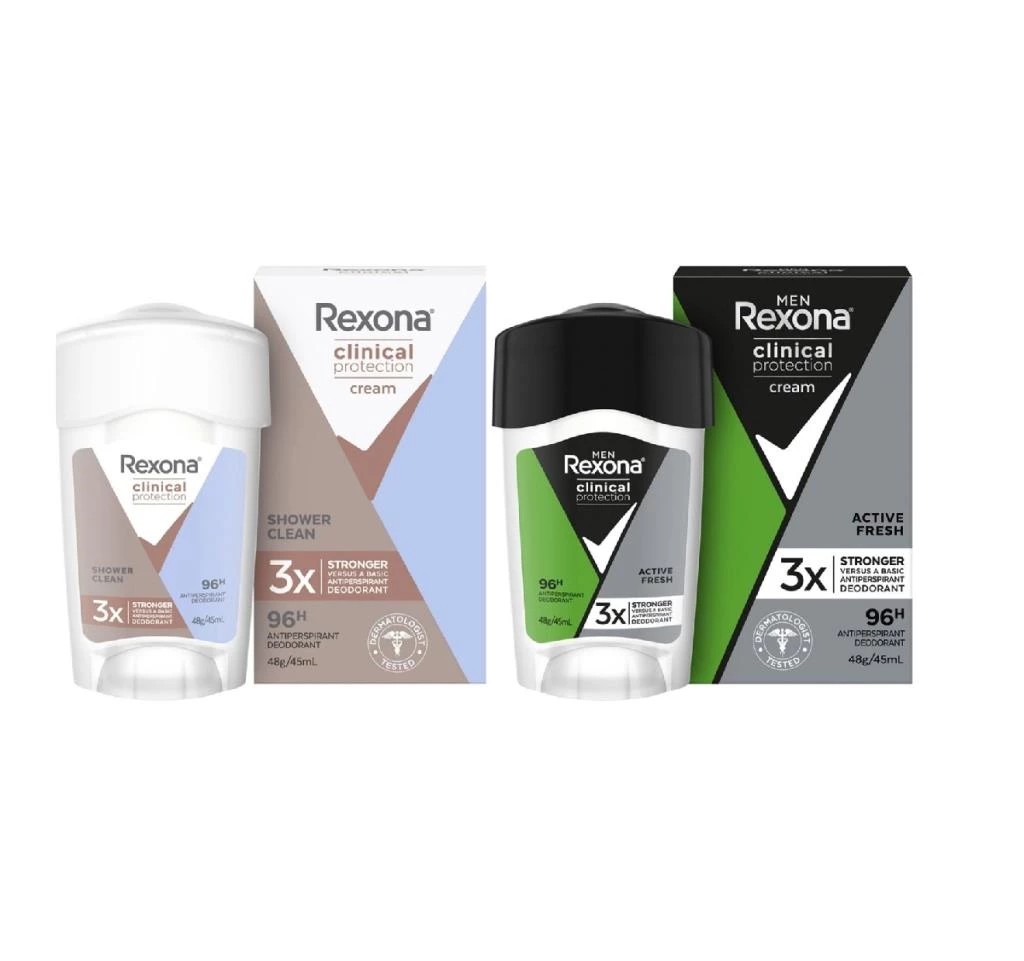 Rexona Clinical Protection Shower Clean Protection + Active Men Fresh Stick 45 ml 2li Fırsat