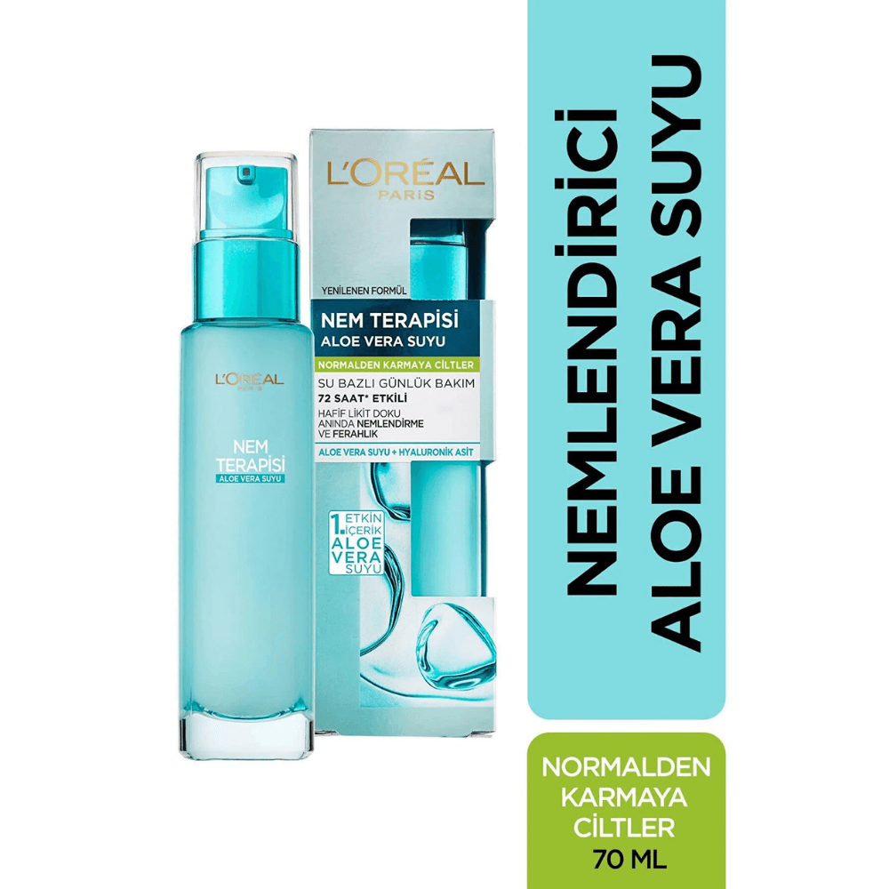 L'Oreal Paris Nem Terapisi Aloe Vera Suyu Normalden Karmaya Ciltler Krem 70 Ml