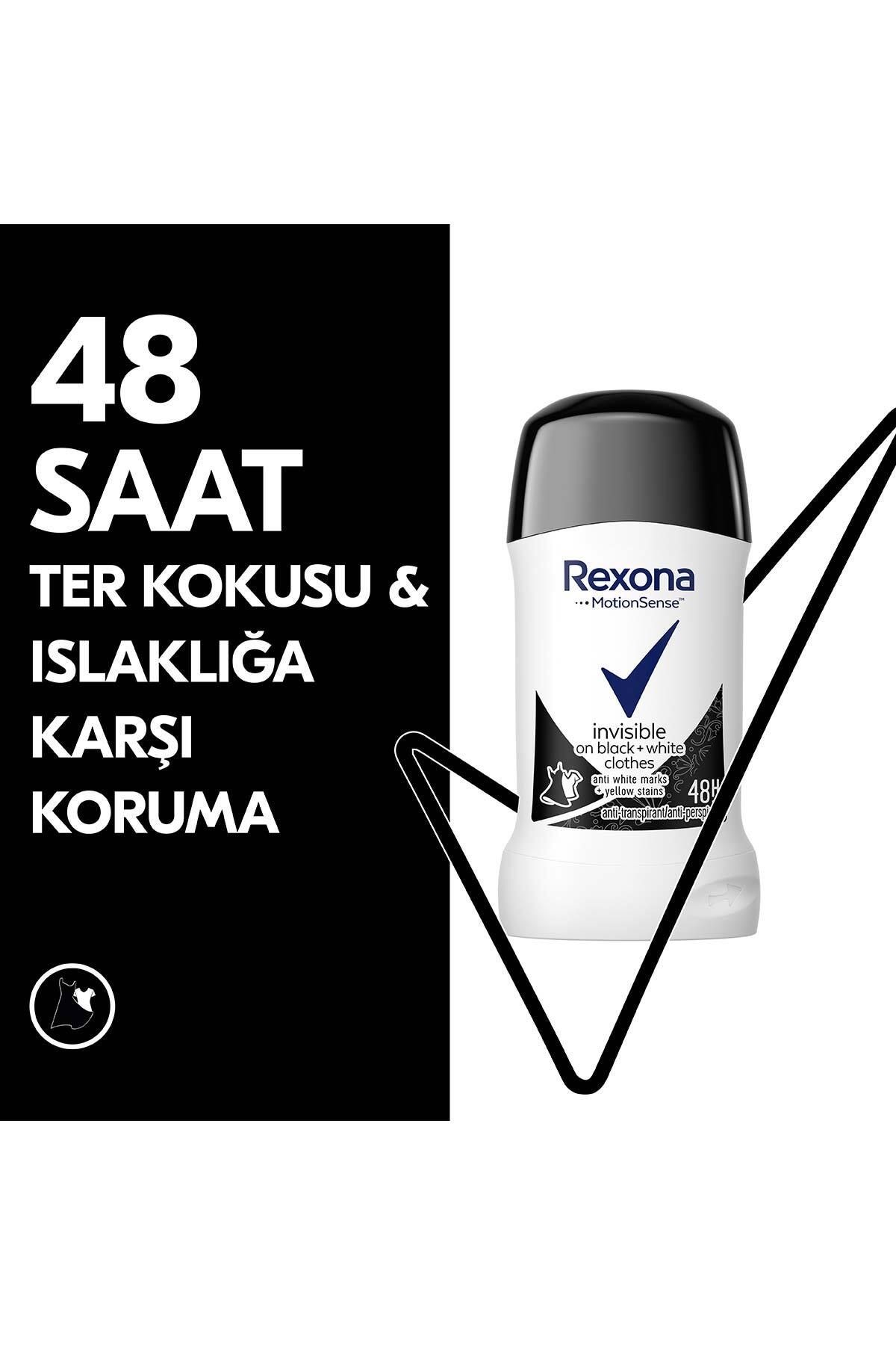 Kadın Stick Deodorant Invisible Black White 40 ml X2