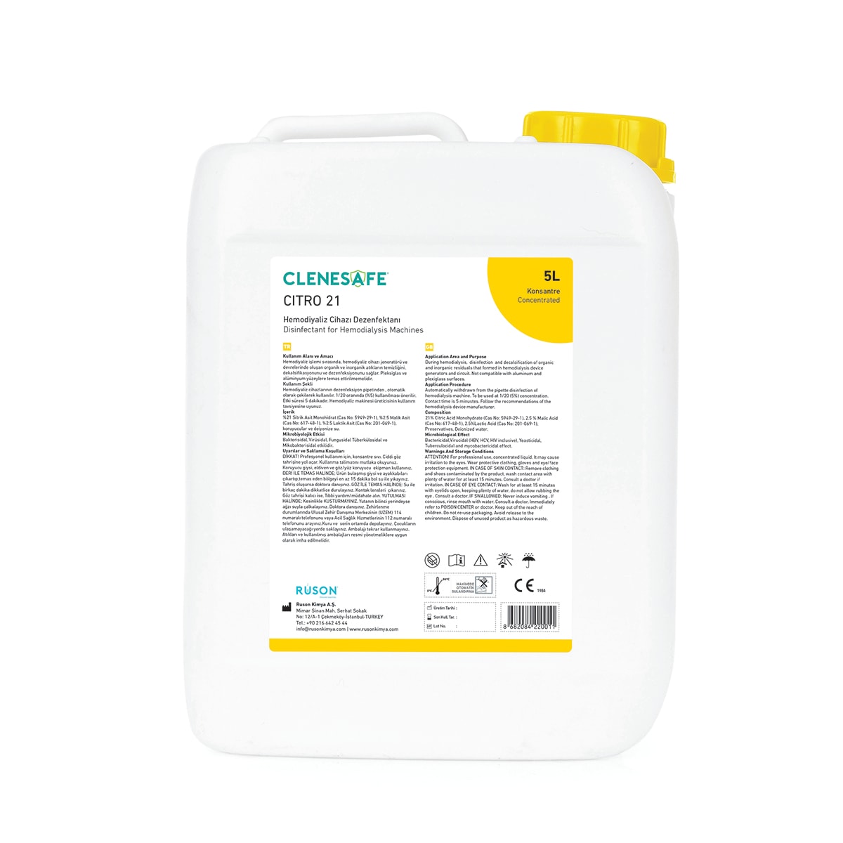 Clenesafe CITRO 21 Hemodiyaliz Cihazı Dezenfektanı