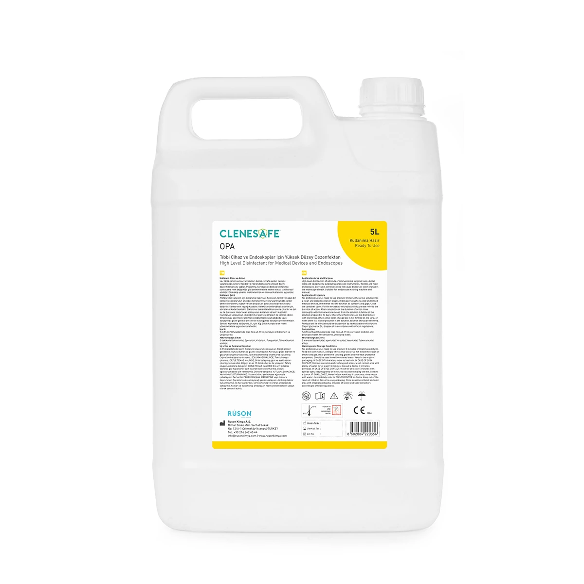 Clenesafe OPA Tıbbi Cihaz ve Endoskoplar için Yüksek Düzey Dezenfektan