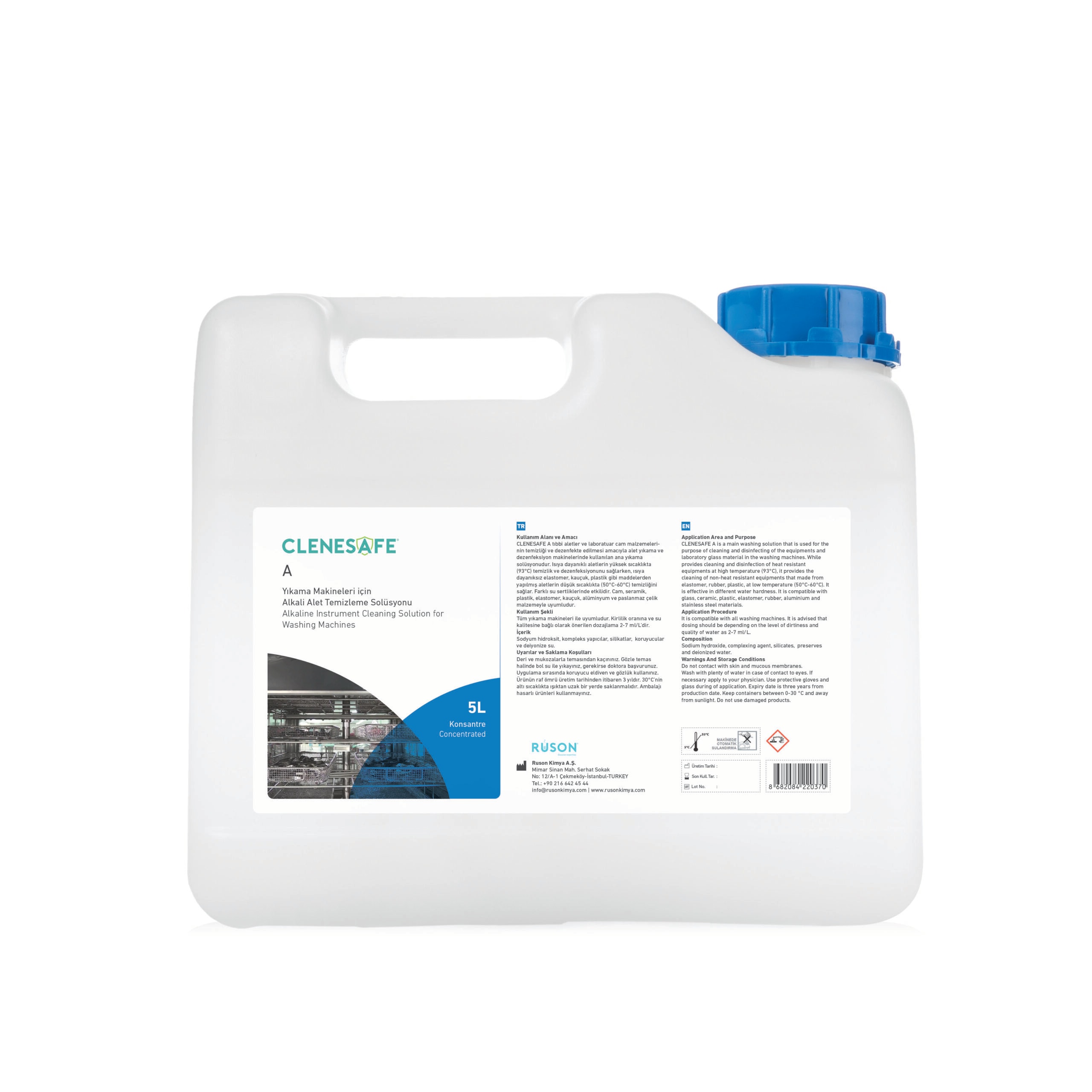 Clenesafe A Yıkama Makineleri için Alkali Alet Temizleme Solüsyonu