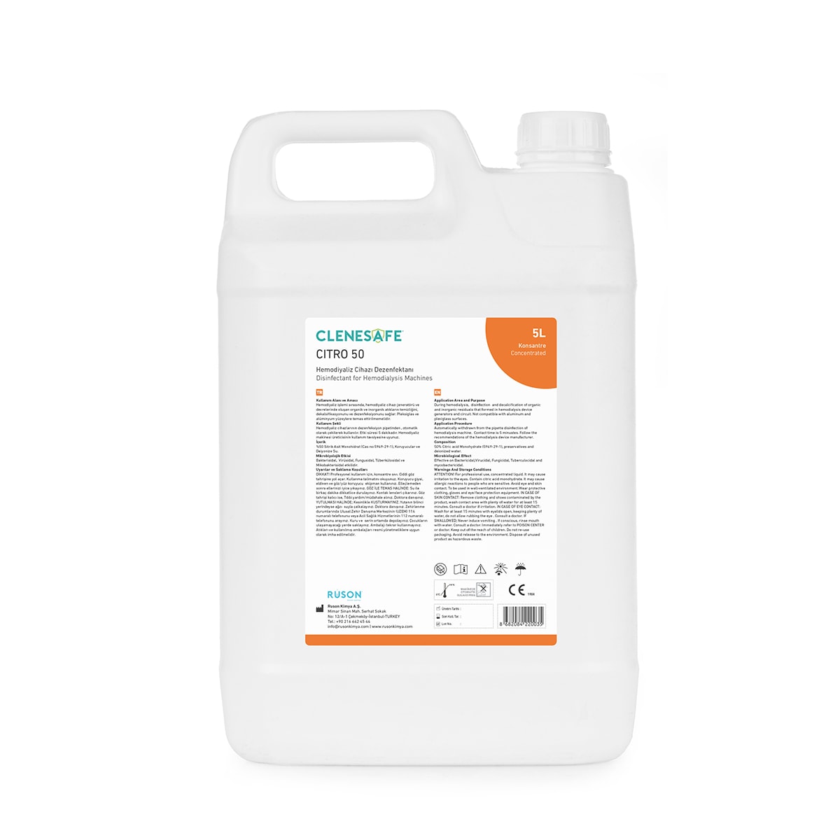 Clenesafe CITRO 50 Hemodiyaliz Cihazı Dezenfektanı