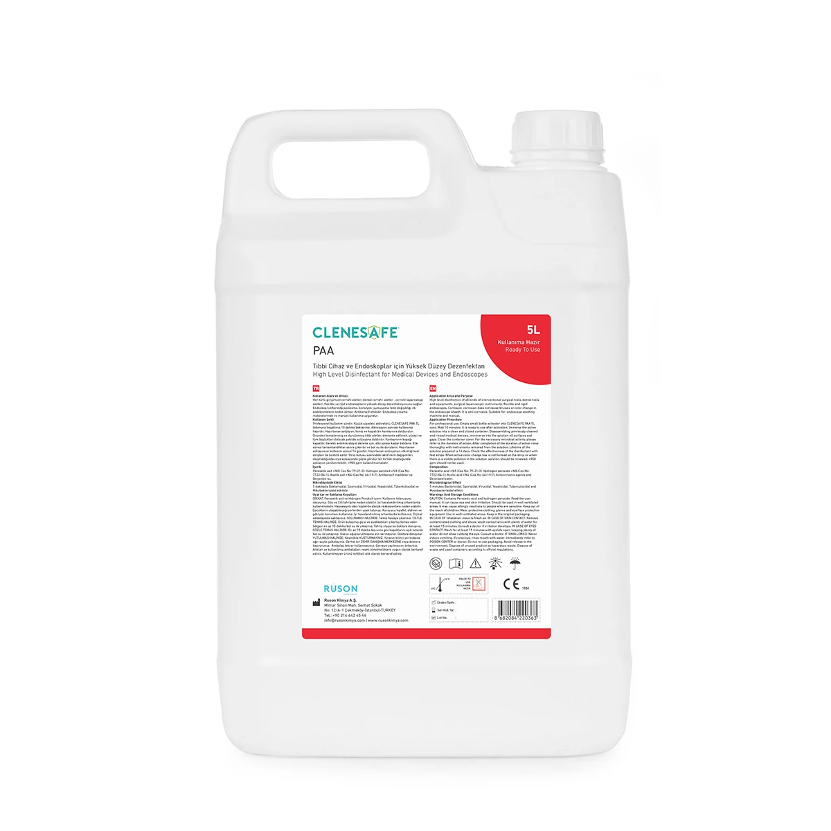 Clenesafe PAA Tıbbi Cihaz ve Endoskoplar için Yüksek Düzey Dezenfektan