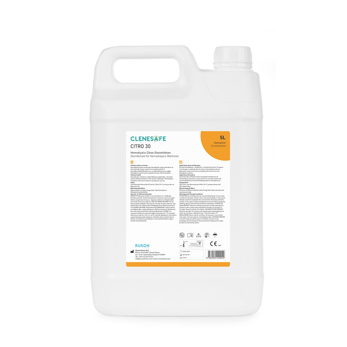 Clenesafe CITRO 30 Hemodiyaliz Cihazı Dezenfektanı