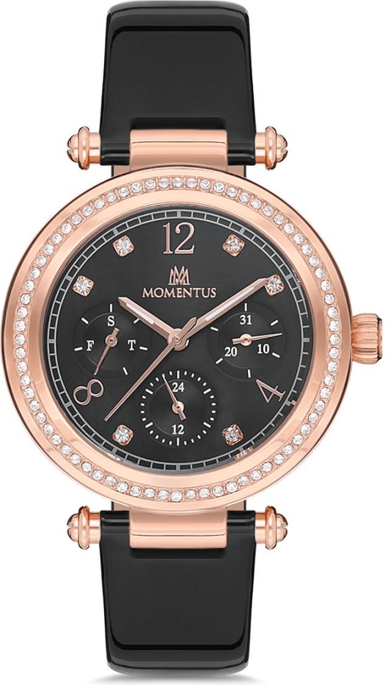 SS241 Momentus Kadın Kol Saati - Rose Gold - Siyah