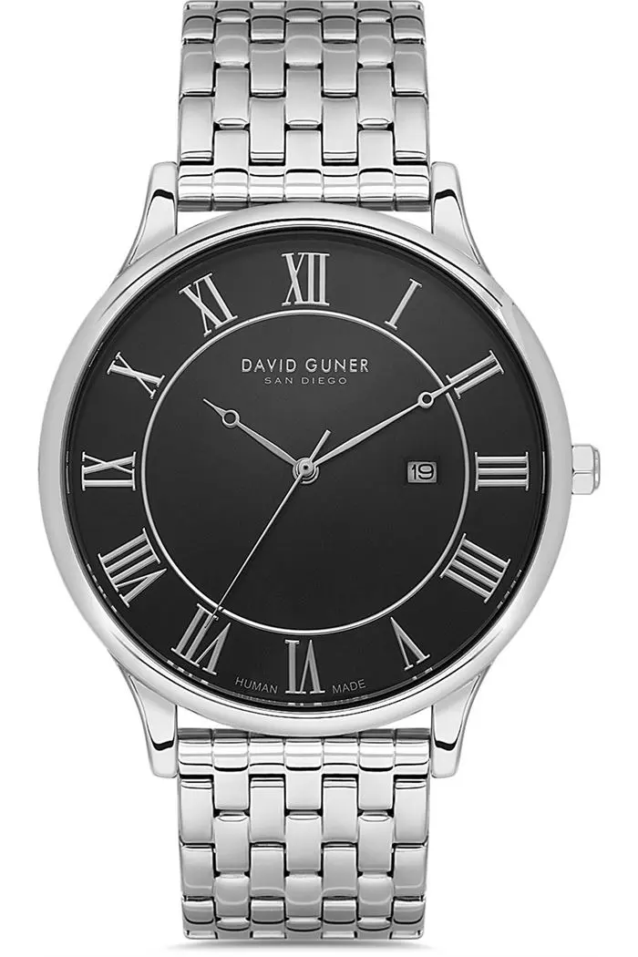 DG-8858GA David Guner Erkek Kol Saati - Gümüş - Siyah