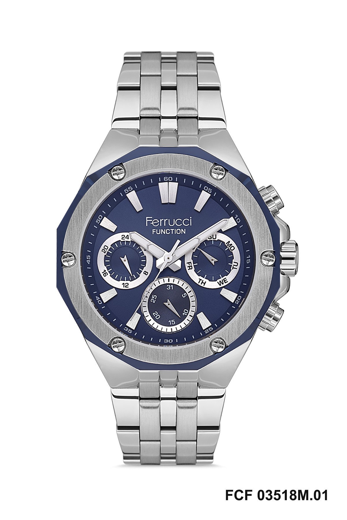 FCF03518M Ferrucci Erkek Kol Saati - Gümüş - Lacivert