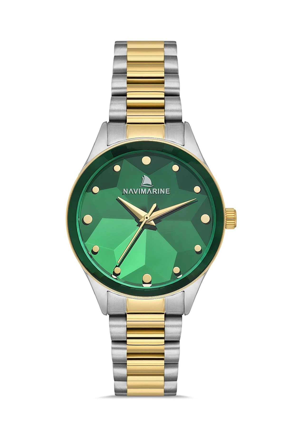 NM233 Navimarine Erkek Kol Saati - altın gümüş-yeşil
