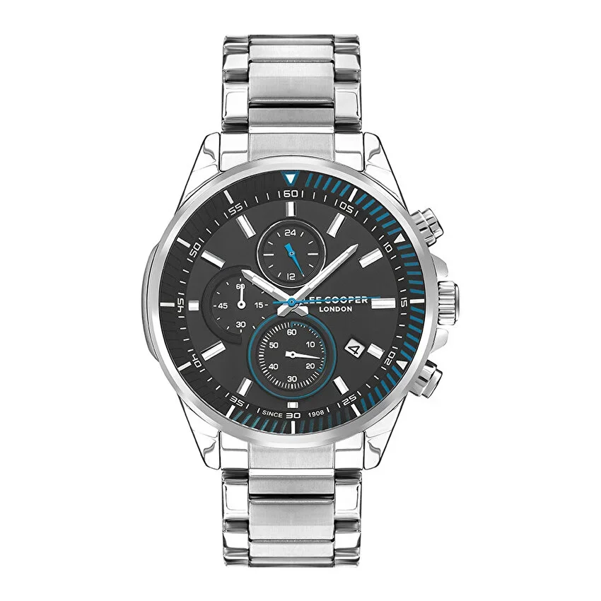 Lee Cooper LC07486 Erkek Kol Saati - gümüş-siyahbuz mavi