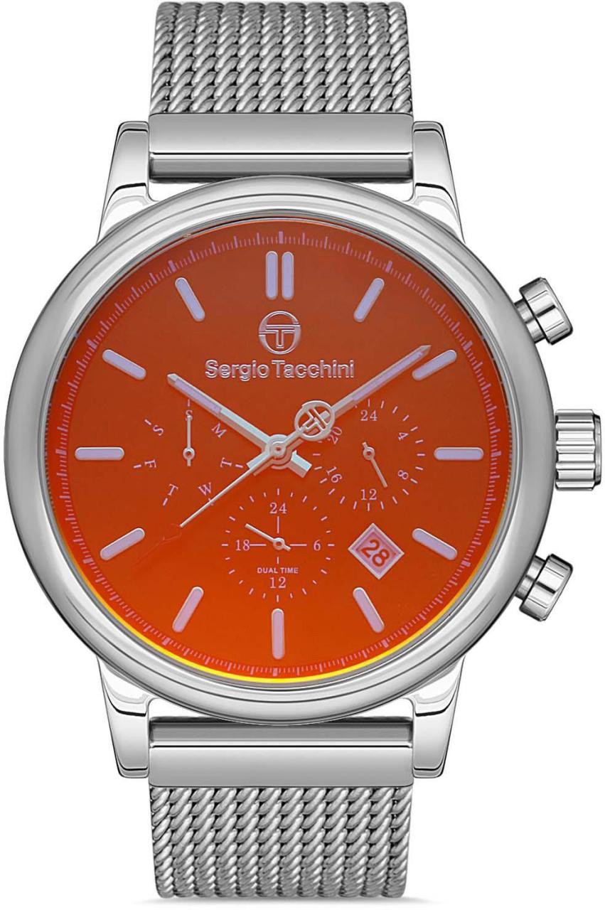 ST.1.10220 Sergio Tacchini Erkek Kol Saati - Gümüş Hasır - Renkli Cam