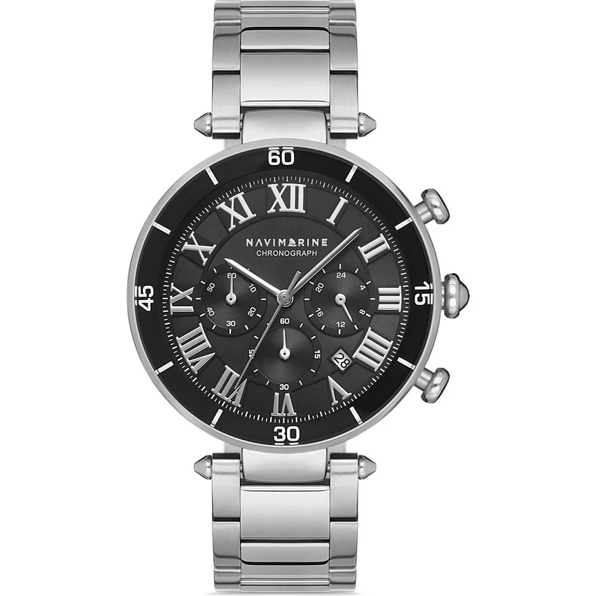 NM026 Navimarine Erkek Kol Saati - Gümüş - Siyah
