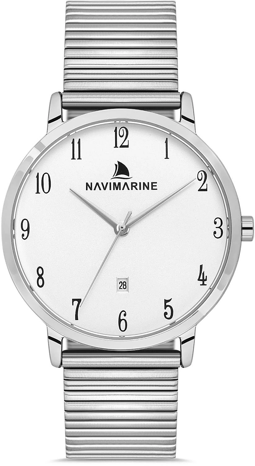 NM238 Navimarine Erkek Kol Saati - hasır gümüş-beyaz