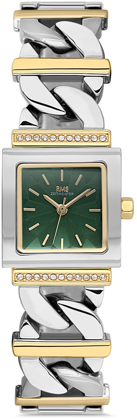 RMS.1.AG2055 RMS Zeitmeister Romanson Kadın Kol Saati - Altın Gümüş - Yeşil