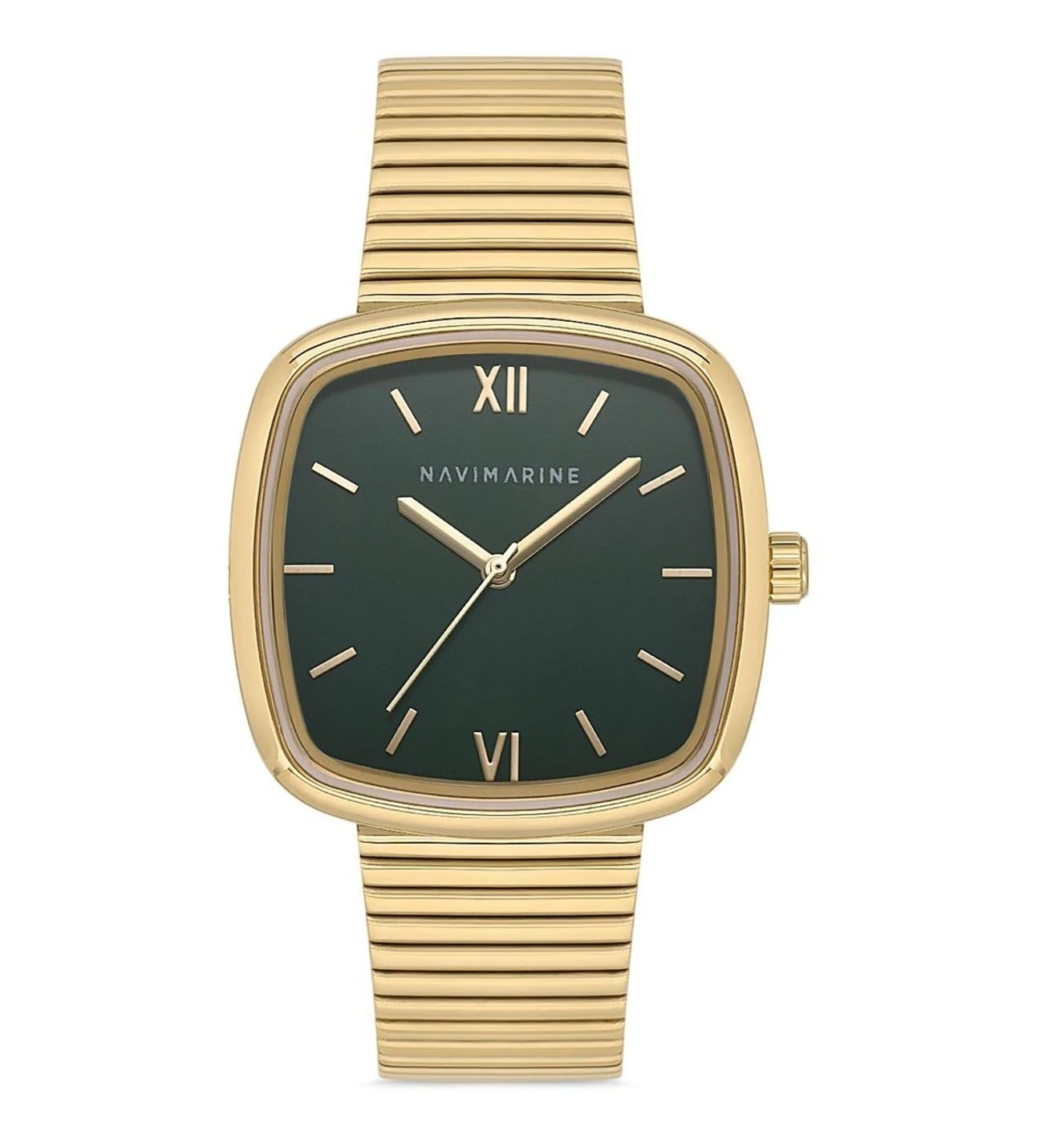 NVM107 Navimarine Kadın Kol Saati - altın hasır-yeşil