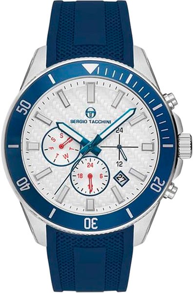 ST.8.113 Sergio Tacchini Erkek Kol Saati - Gümüş - Lacivert - Beyaz