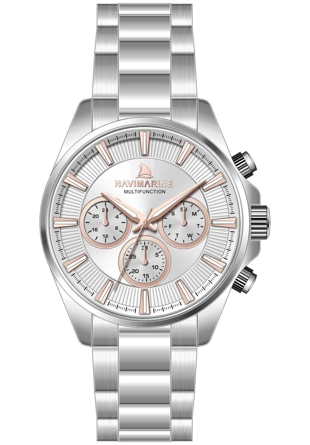 NM289 Navimarine Erkek Kol Saati - gümüş-beyaz rose gold