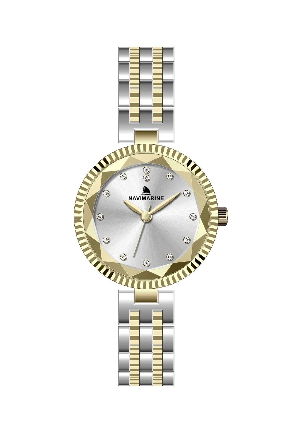 NM260 NAVİMARİNE Kadın Kol Saati - gümüş altın-beaz
