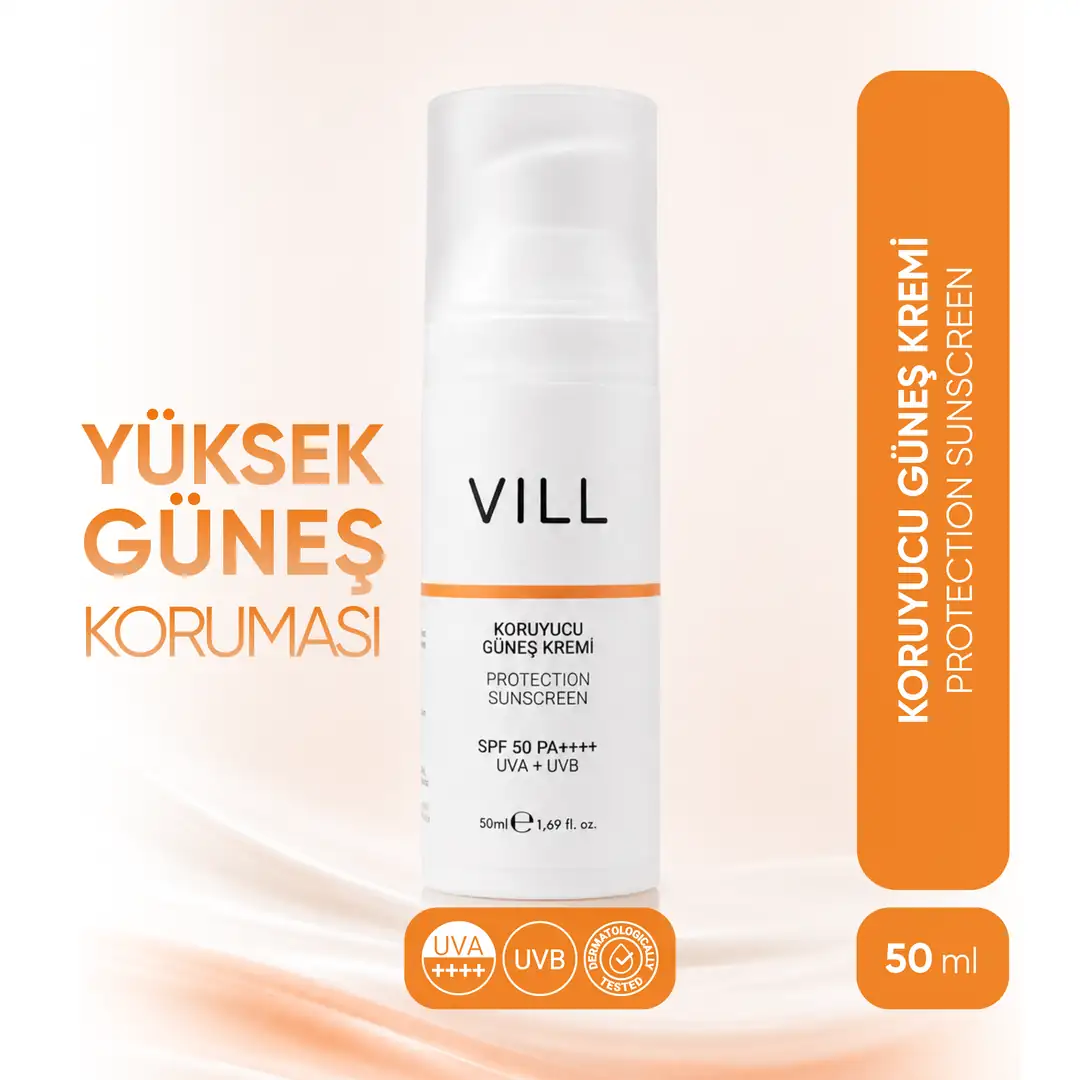 Vill Koruyucu Güneş Kremi SPF 50 PA++++ 50 ml | Renksiz ve Nemlendirici