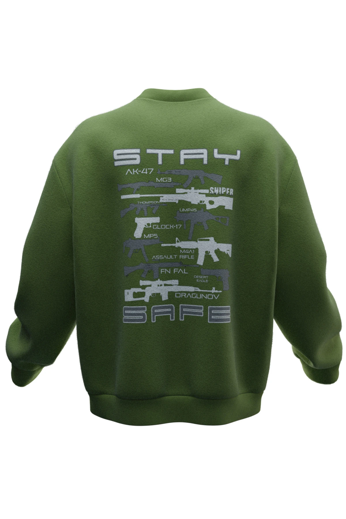 Güvende Kal Tasarımlı Rahat Kalıp Unisex Sweatshirt