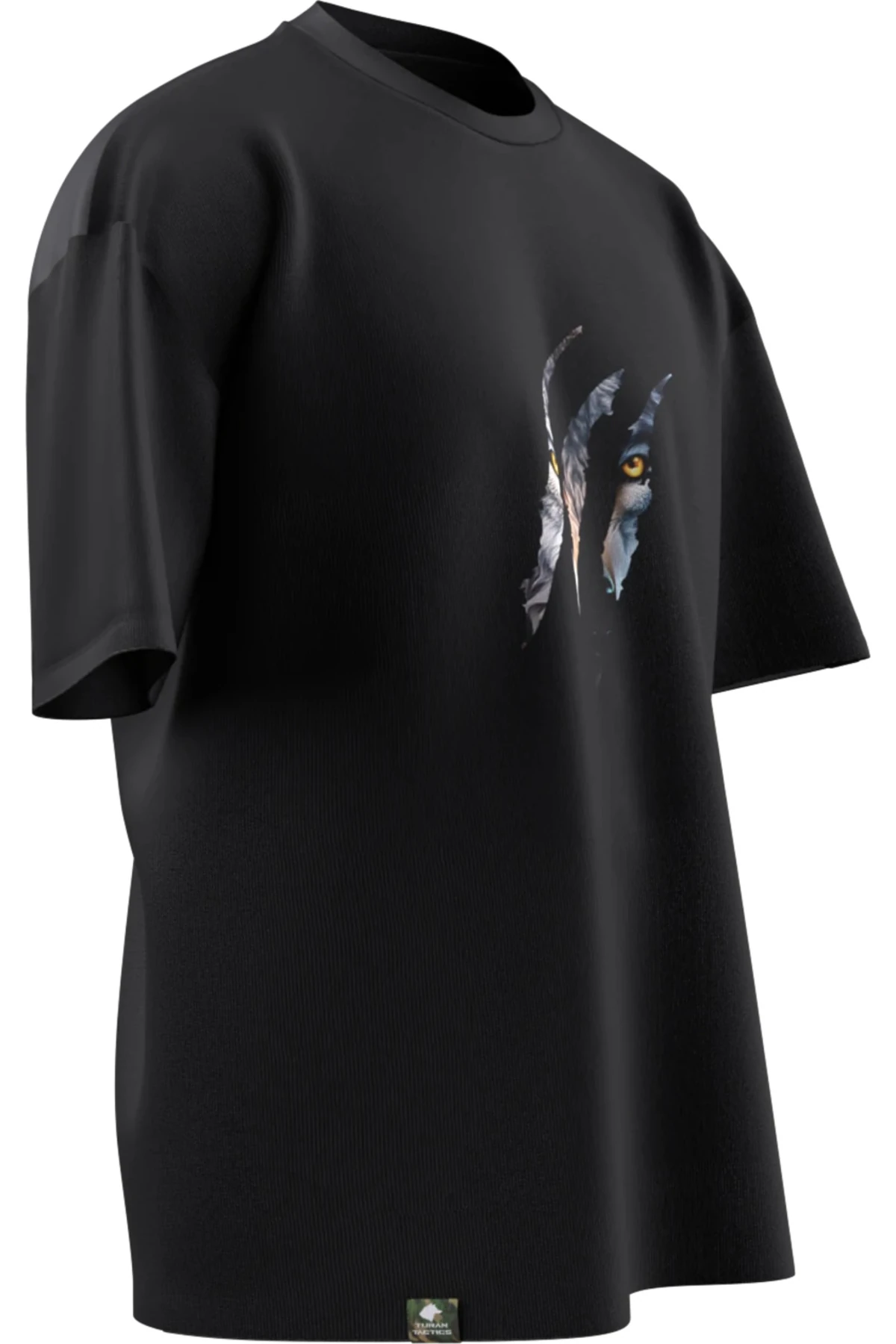 PENÇE KURT TASARIMLI OVERSIZE UNISEX T-SHIRT